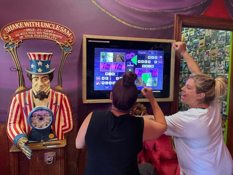see the arcade1up infinity table mounted to a wall!