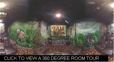 vacation house rental : home theater with jumanji theme