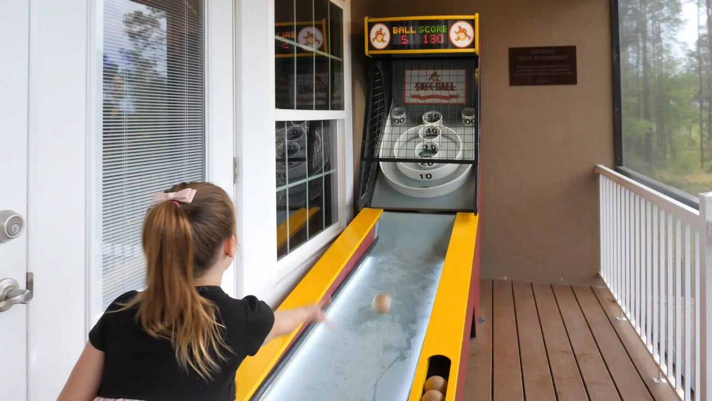 skeeball at an airbnb vacation home rental